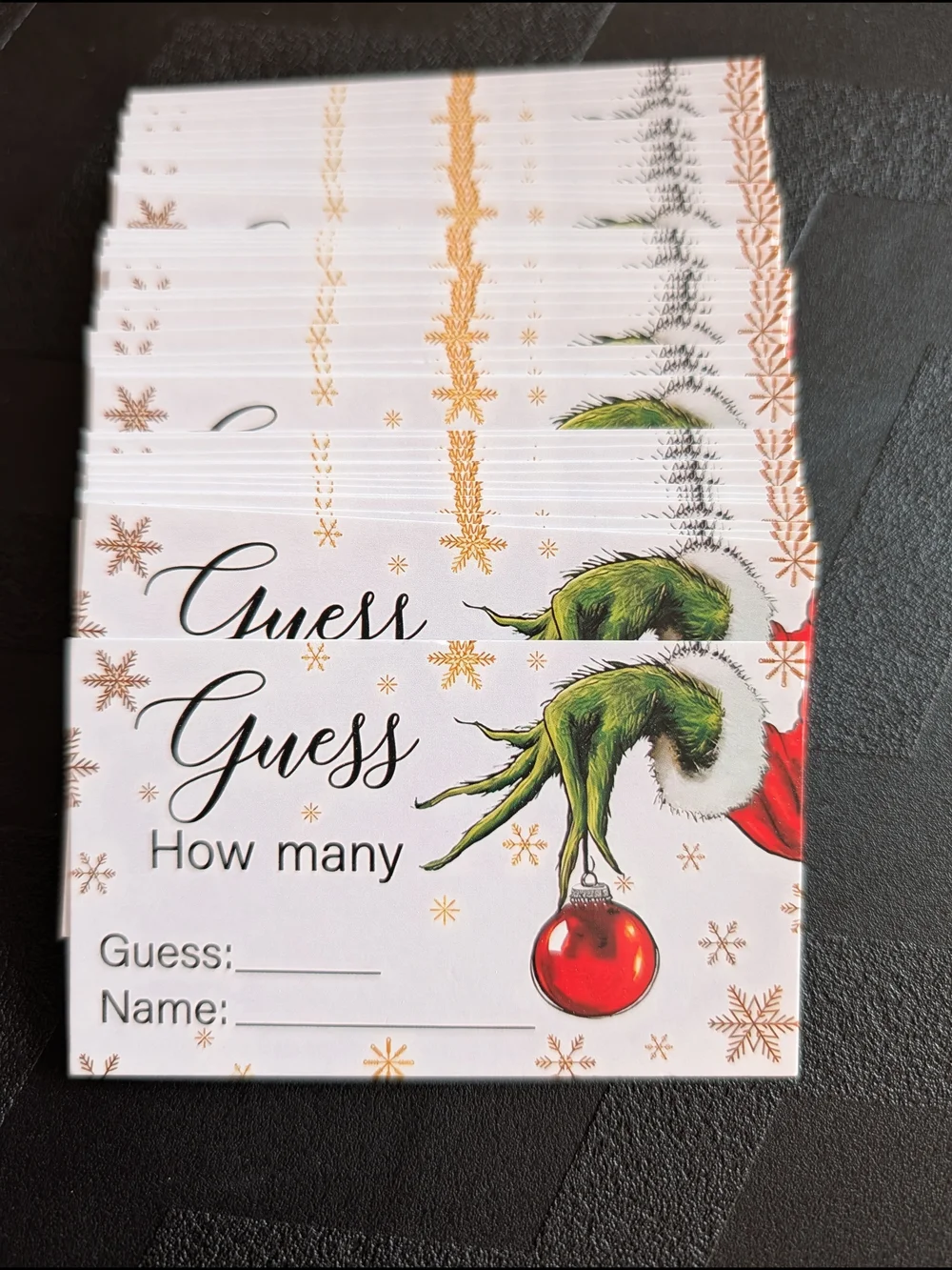 Grinch 'Guess How Many' Game Cards